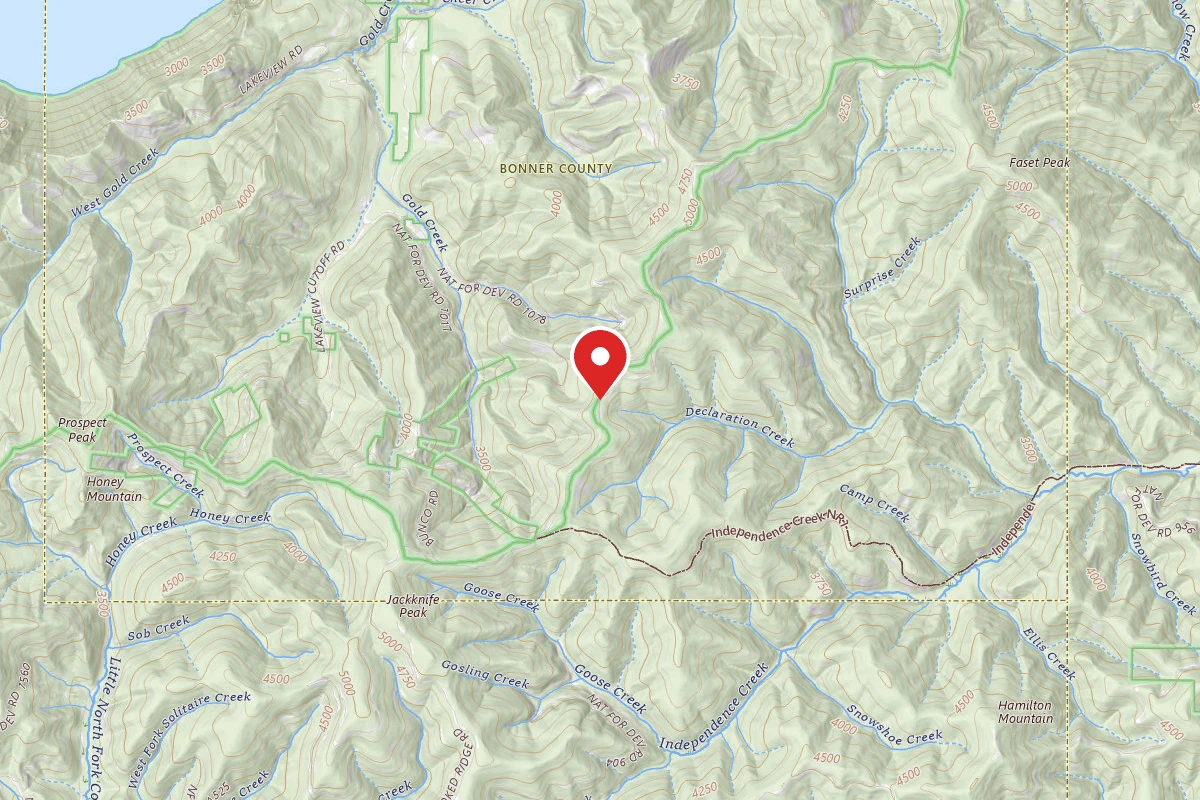 Idaho Panhandle Dispersed Campsite MM 13.1, FP DISP SITE #284