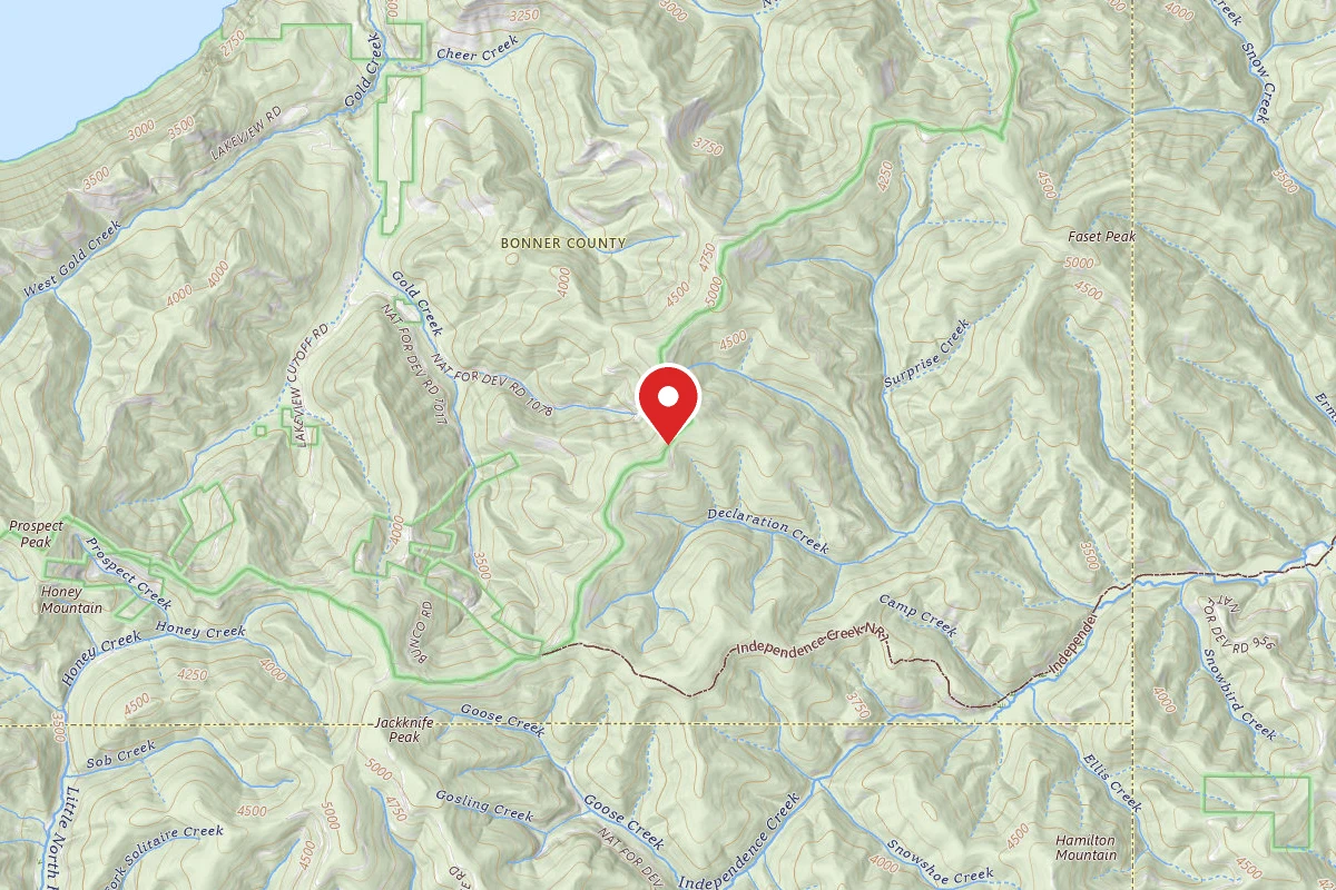 Idaho Panhandle Dispersed Campsite MM 13.8, FP DISP SITE #283