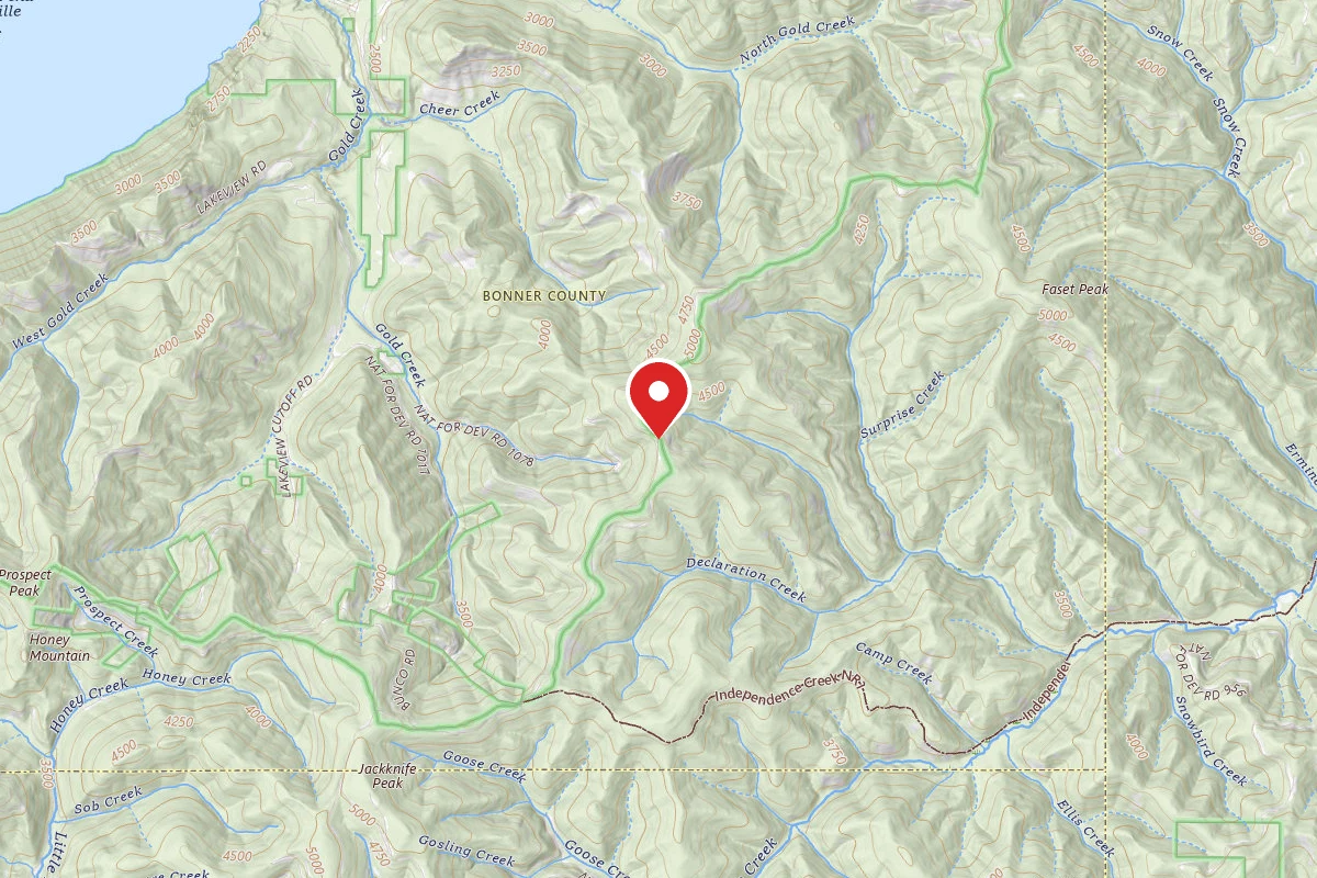 Idaho Panhandle Dispersed Campsite MM 14.3, FP DISP SITE #282
