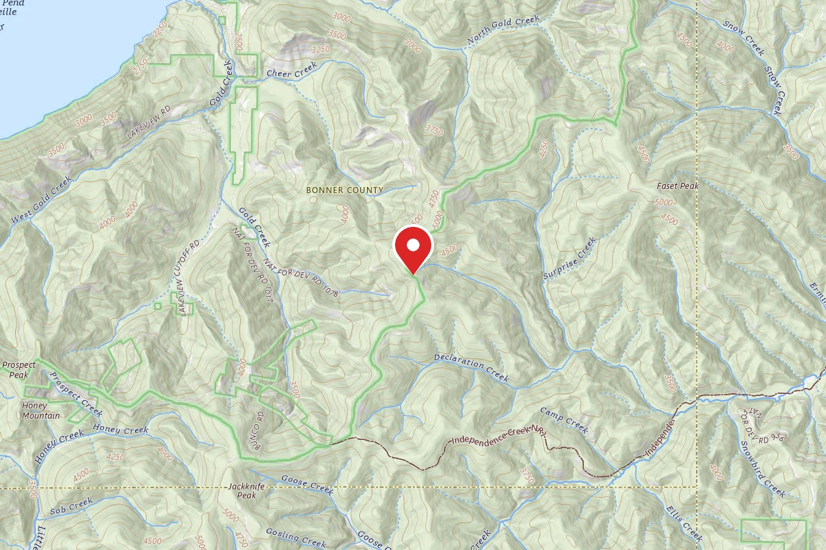 Idaho Panhandle Dispersed Campsite MM 14.3, FP DISP SITE #281