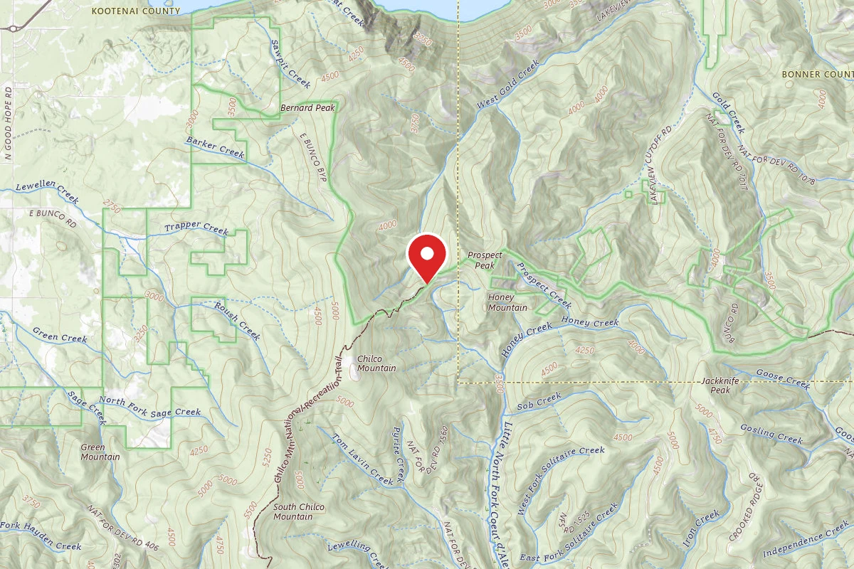 Idaho Panhandle Dispersed Campsite MM 5.7