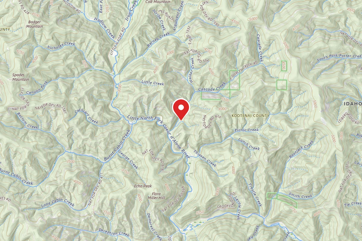 Idaho Panhandle Dispersed Campsite MM 0.5 F.P. DISP. SITE #55