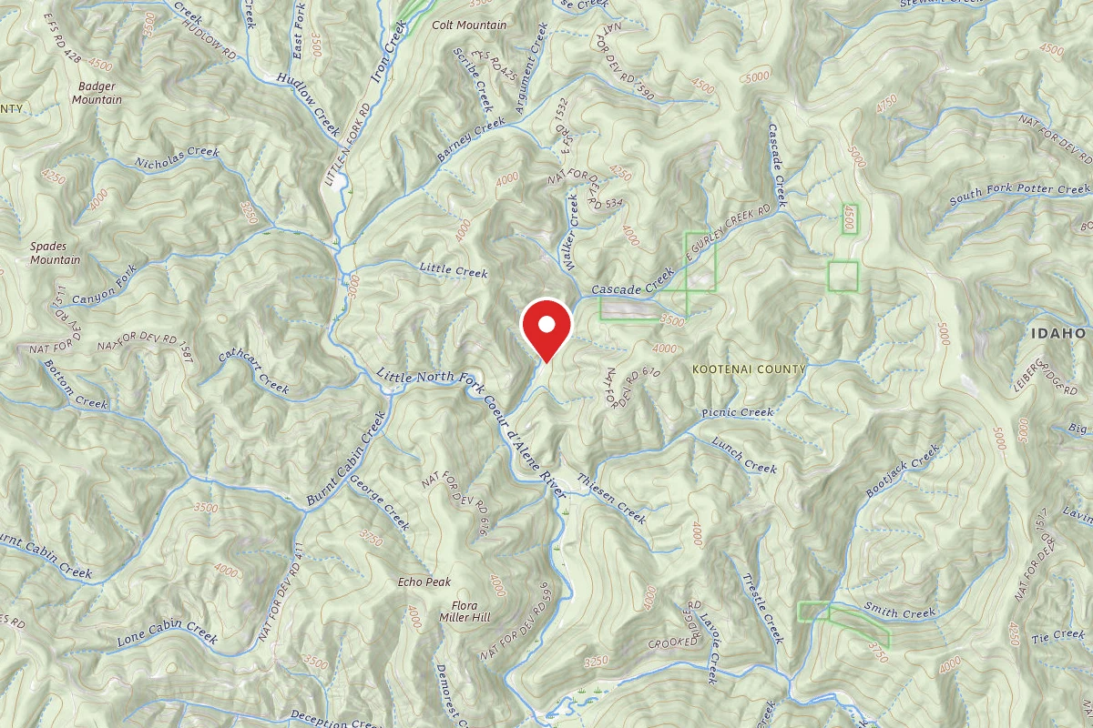 Idaho Panhandle Dispersed Campsite MM 0.7 F.P. DISP. SITE #57