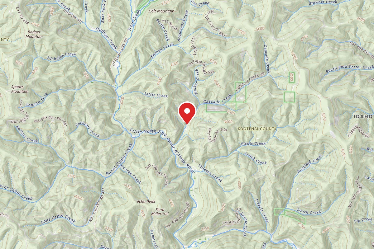 Idaho Panhandle Dispersed Campsite F.P. DISP. SITE #58A