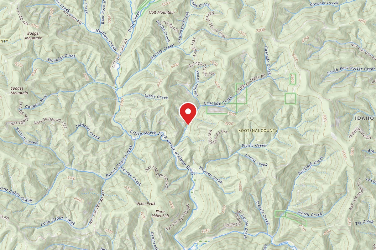 Idaho Panhandle Dispersed Campsite F.P. DISP. SITE #58B