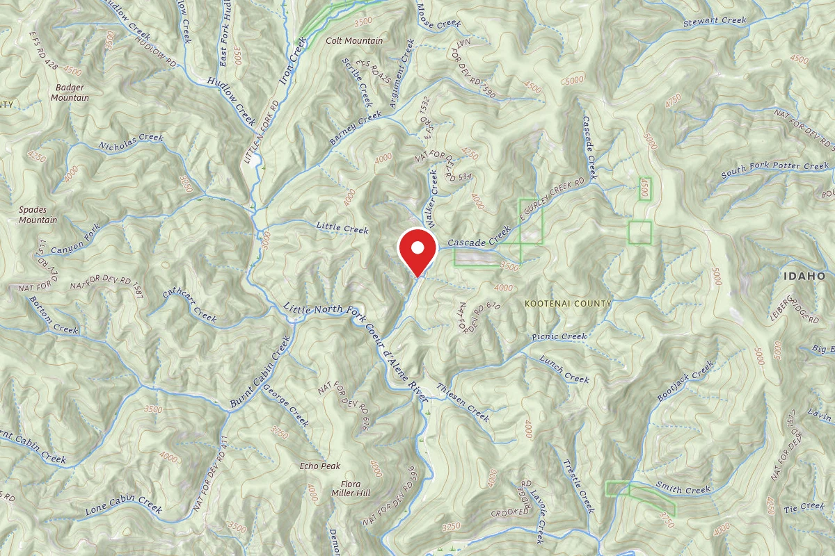 Idaho Panhandle Dispersed Campsite F.P. DISP. SITE #59A