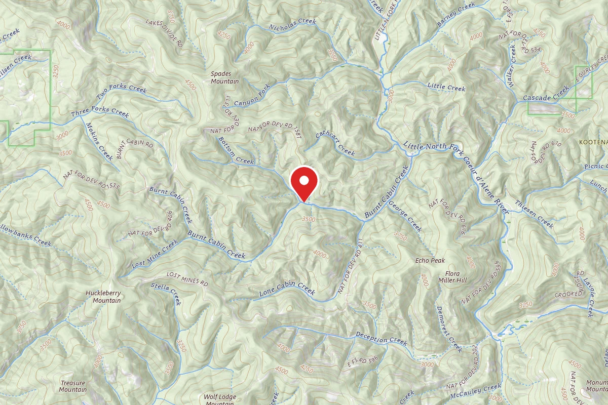 Idaho Panhandle Dispersed Campsite MM 18.4