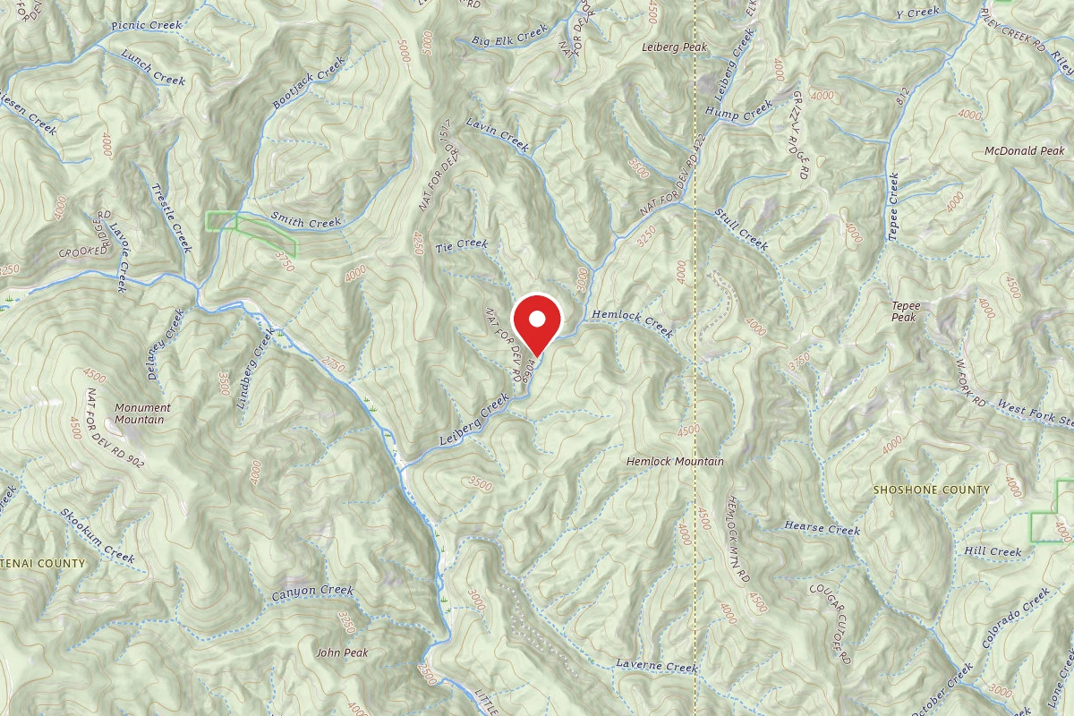 Idaho Panhandle Dispersed Campsite MM 1.7