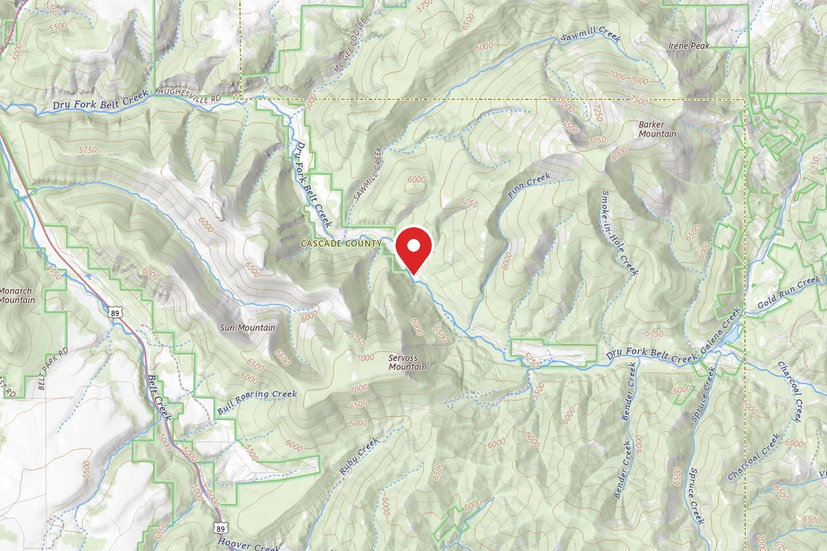 Helena-Lewis and Clark Dispersed Campsite DRY FORK RD 120 - 105