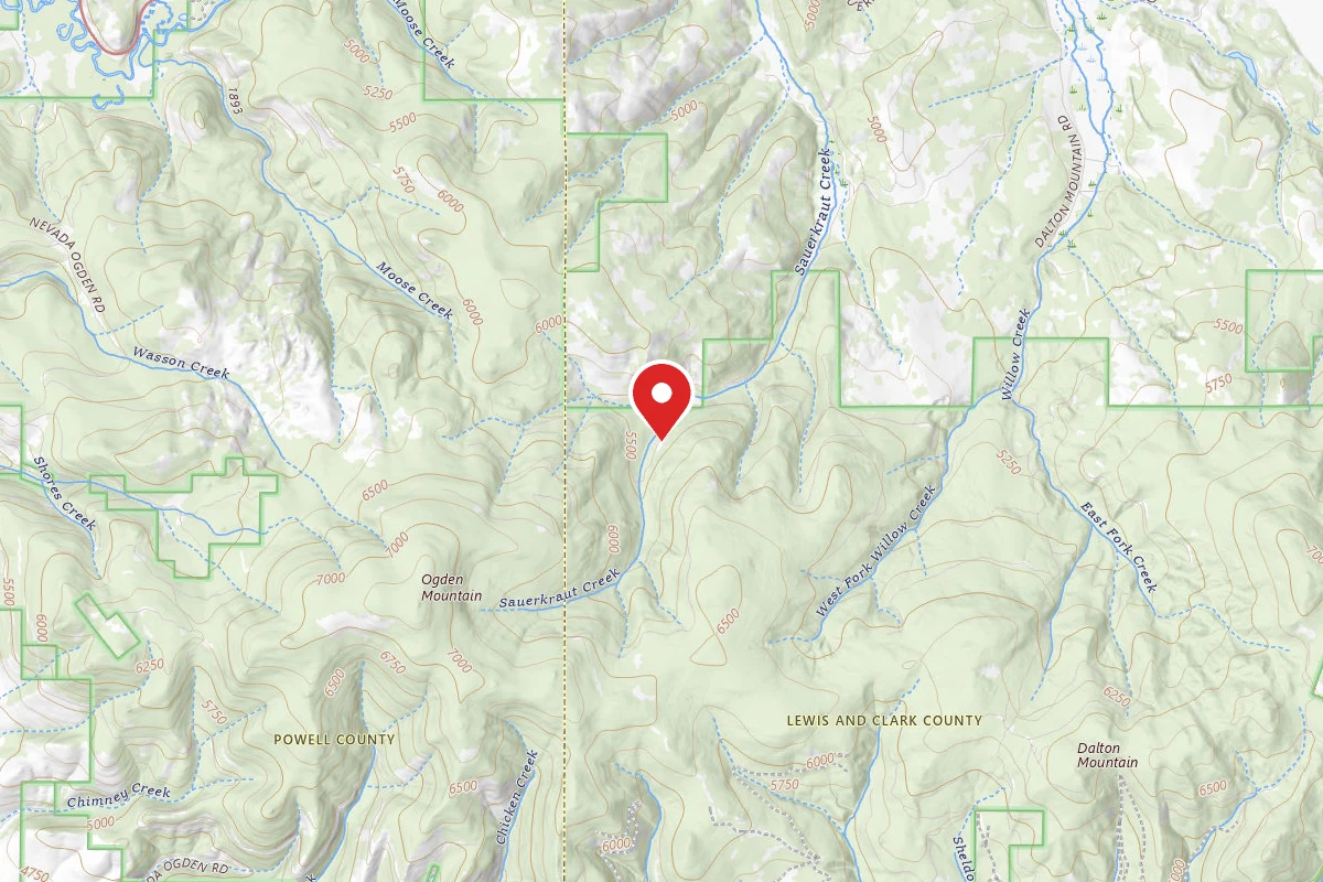 Helena-Lewis and Clark Dispersed Campsite SAUERKRAUT CRK-002