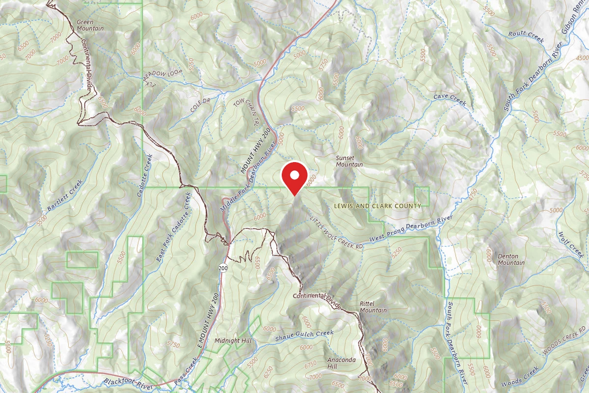 Helena-Lewis and Clark Dispersed Campsite W PRONG-RD-1807-001