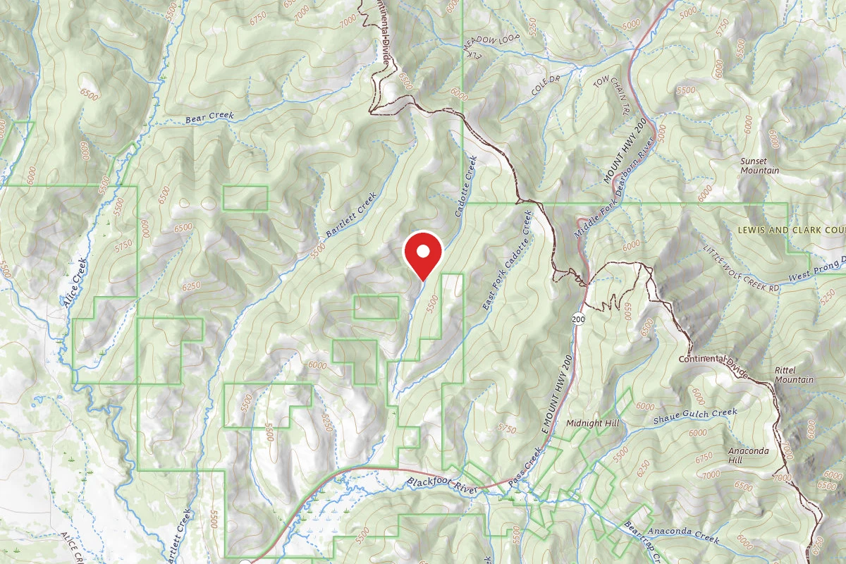 Helena-Lewis and Clark Dispersed Campsite CADOTE CRK-010