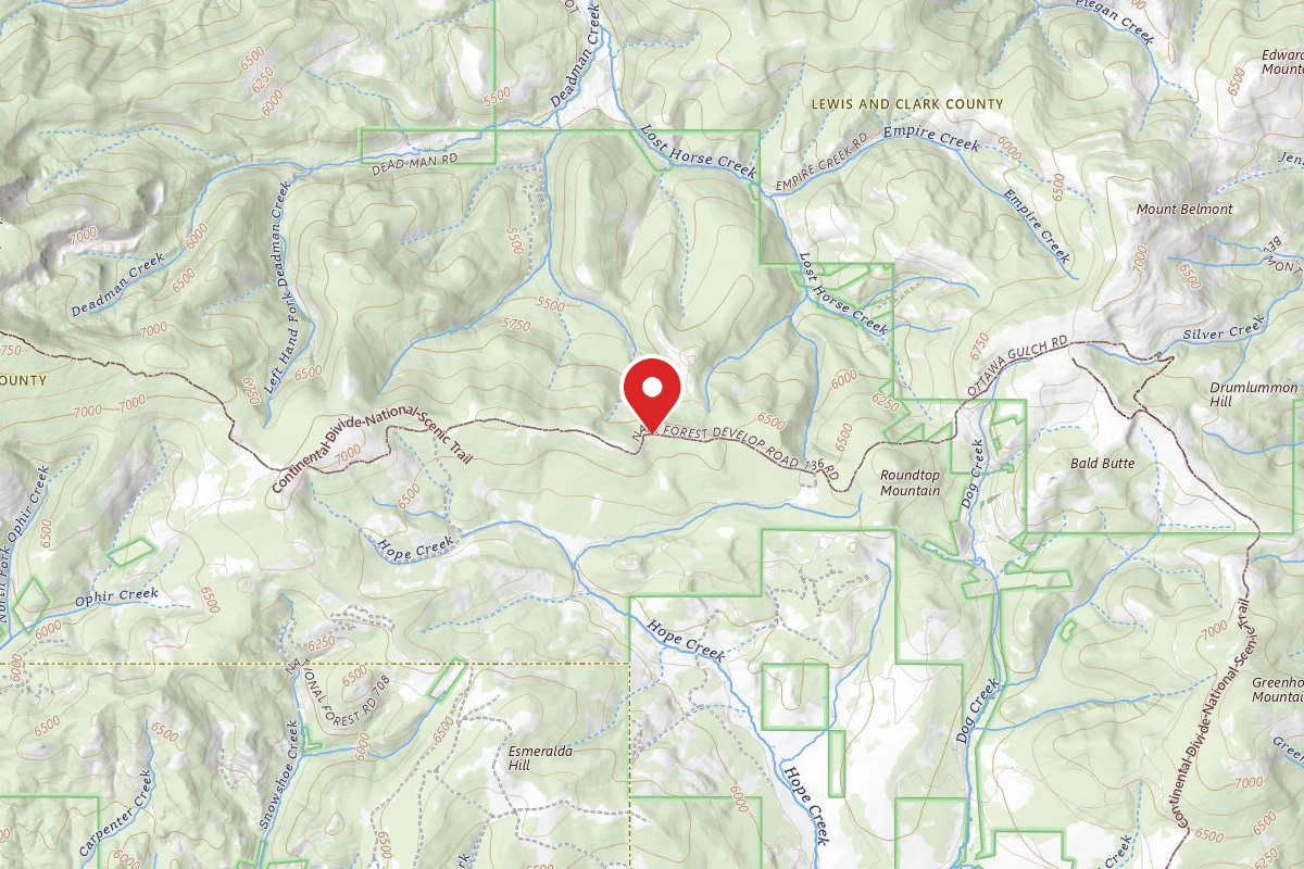 Helena-Lewis and Clark Dispersed Campsite OPHIR RD 136 017