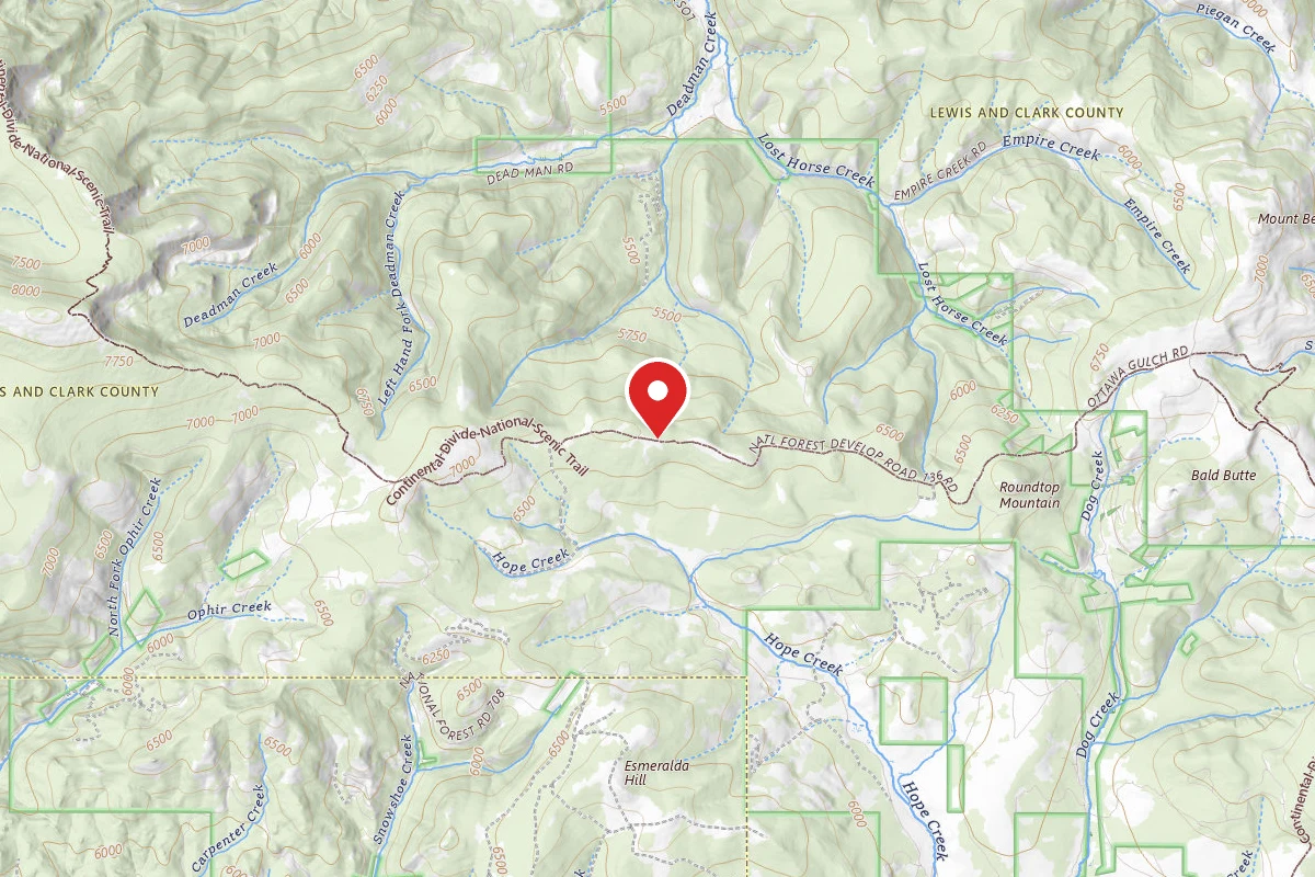 Helena-Lewis and Clark Dispersed Campsite OPHIR RD 136 018