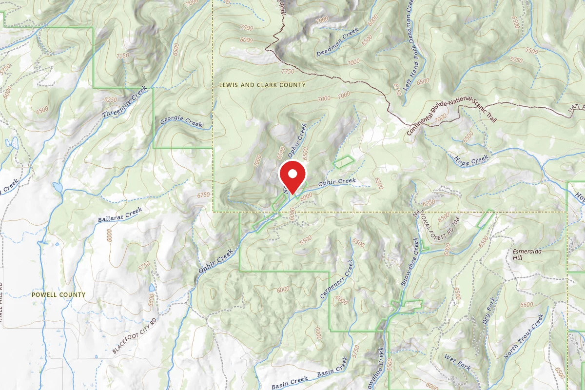 Helena-Lewis and Clark Dispersed Campsite OPHIR RD 136 021