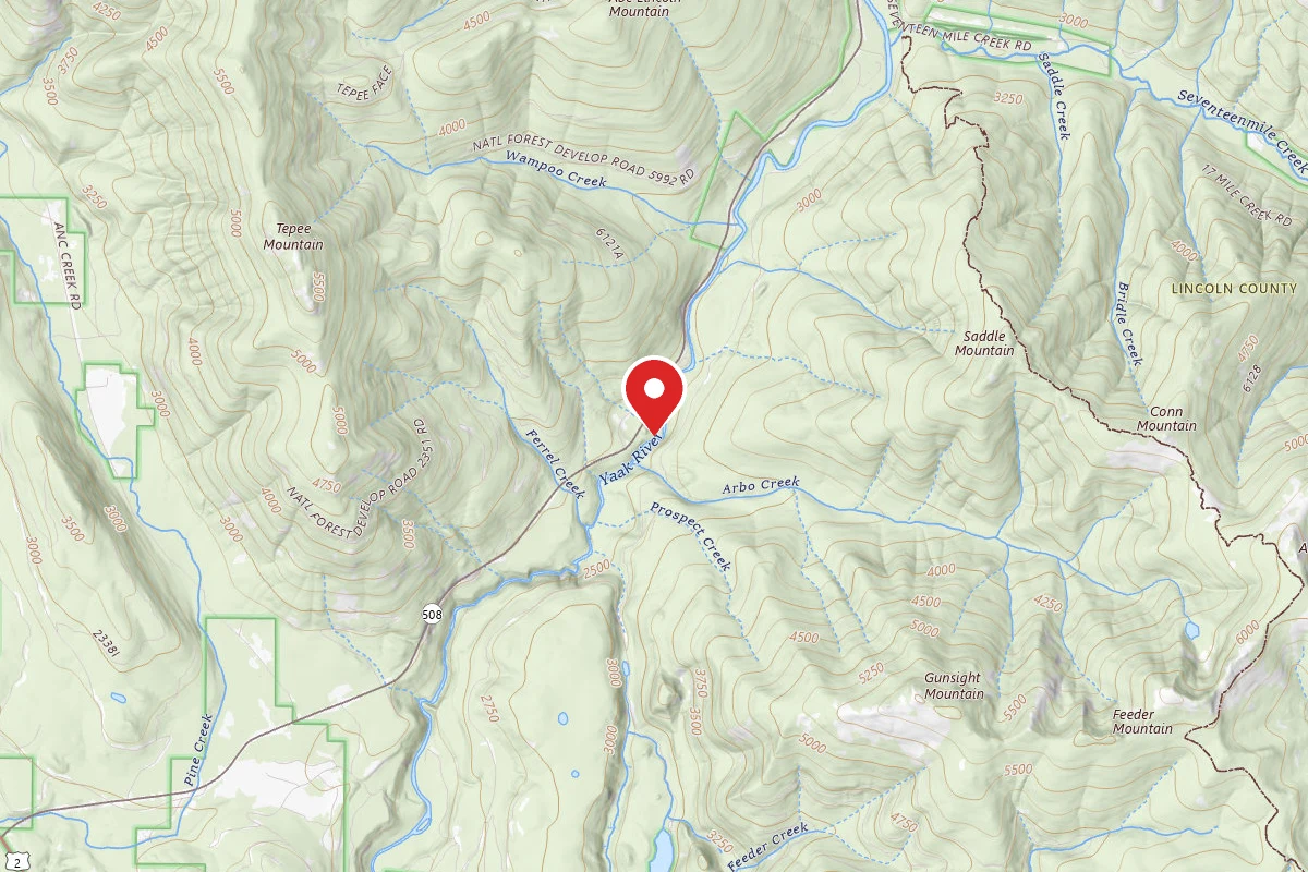 Kootenai Dispersed Campsite RD 2378 YAAK R. CANYON SITE 2