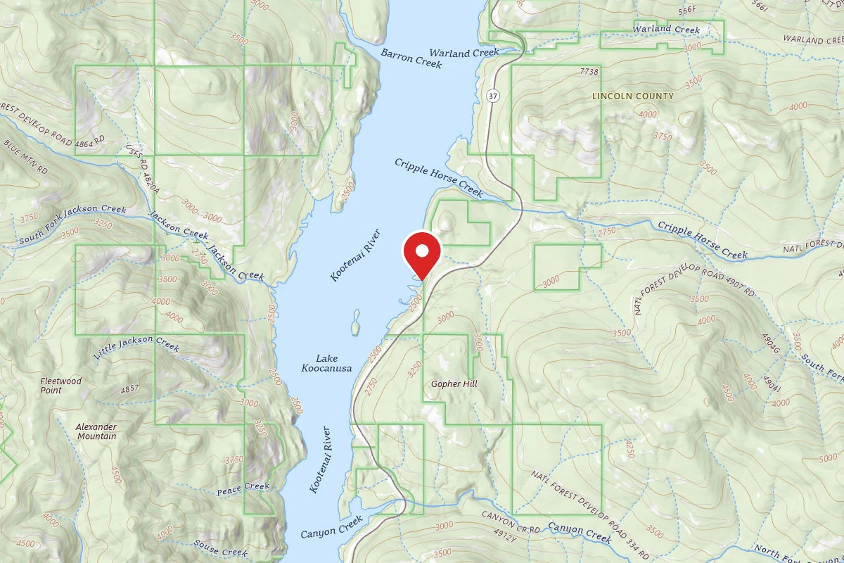 Kootenai Dispersed Campsite BOUNDARY MTN SITE 6