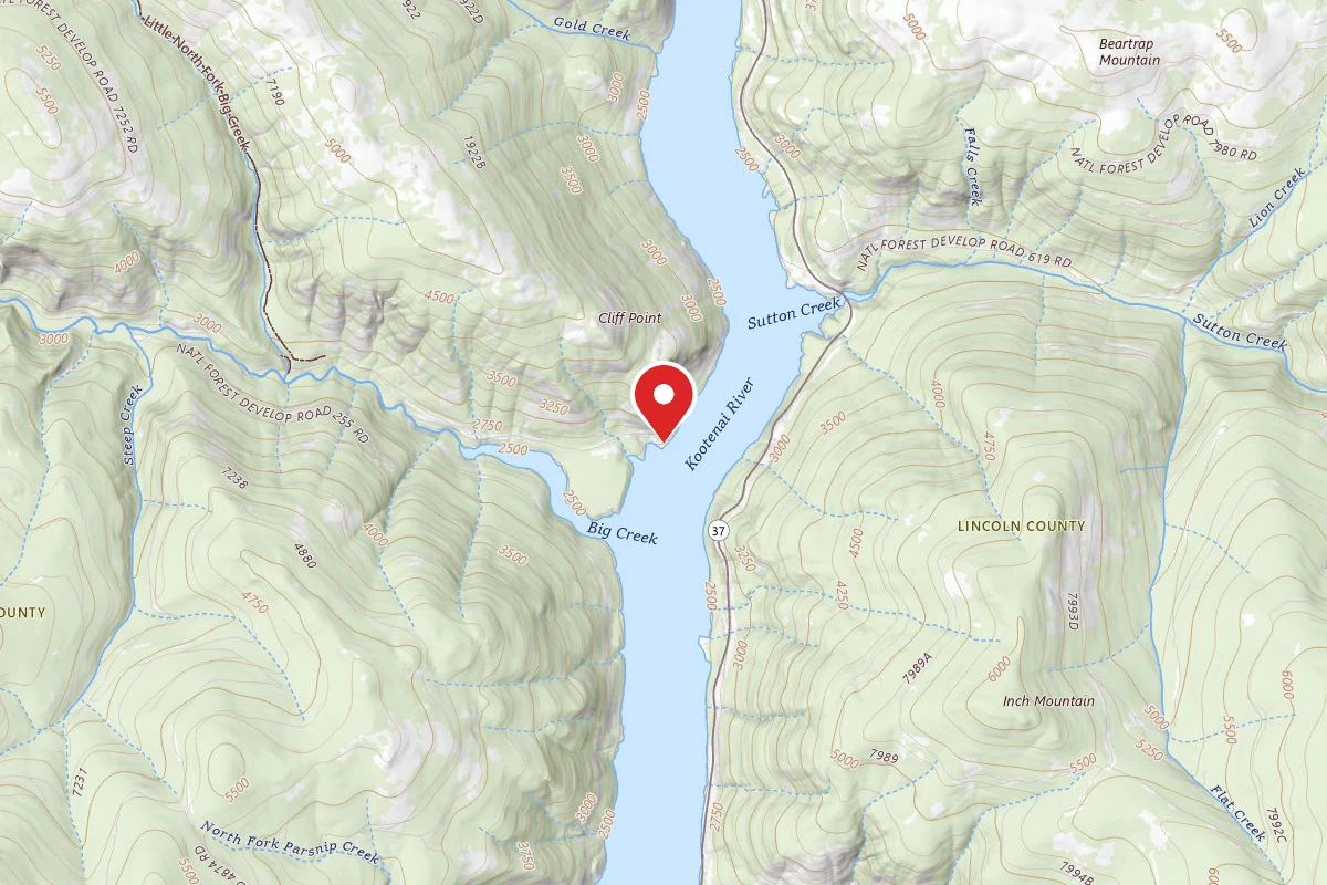 Kootenai Dispersed Campsite BIG CREEK BOAT SITE 1