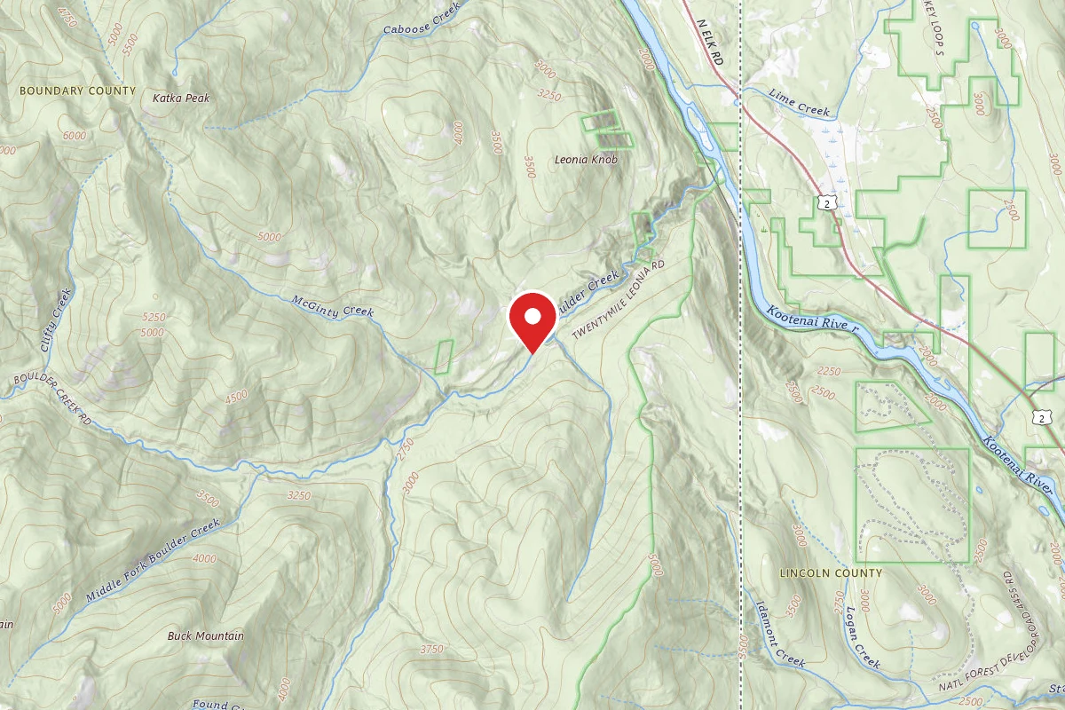 Idaho Panhandle Dispersed Campsite BOULDER CREEK 01