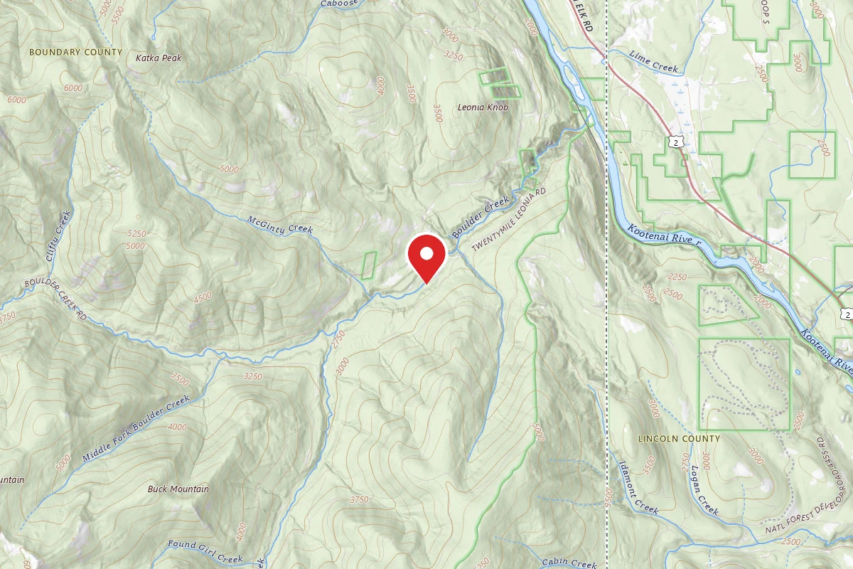 Idaho Panhandle Dispersed Campsite BOULDER CREEK 06