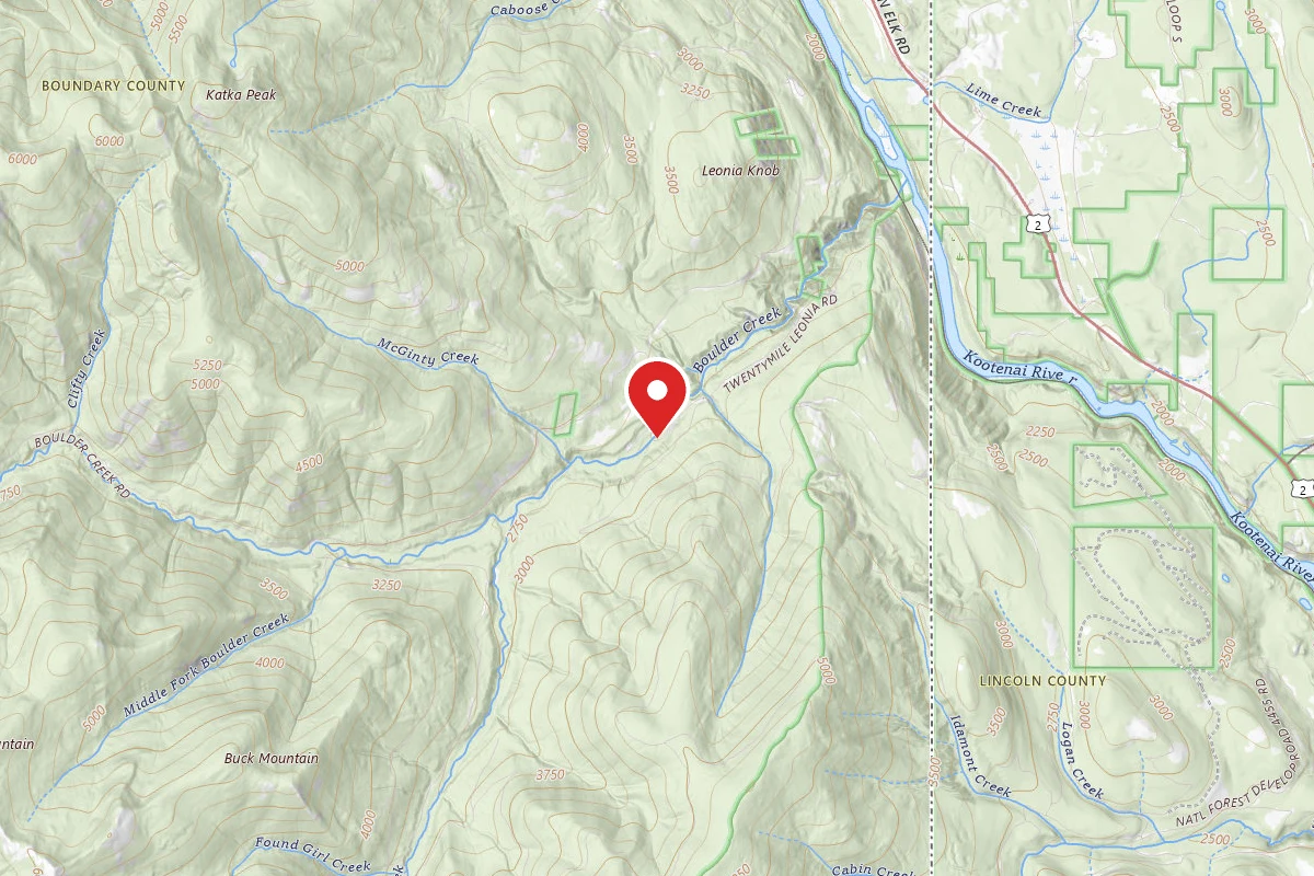 Idaho Panhandle Dispersed Campsite BOULDER CREEK 07