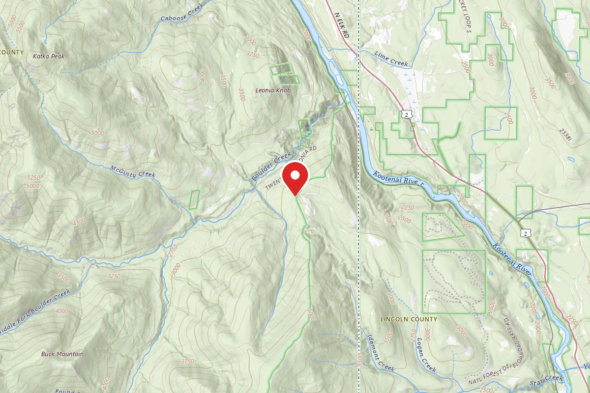 Idaho Panhandle Dispersed Campsite BOULDER CREEK 08