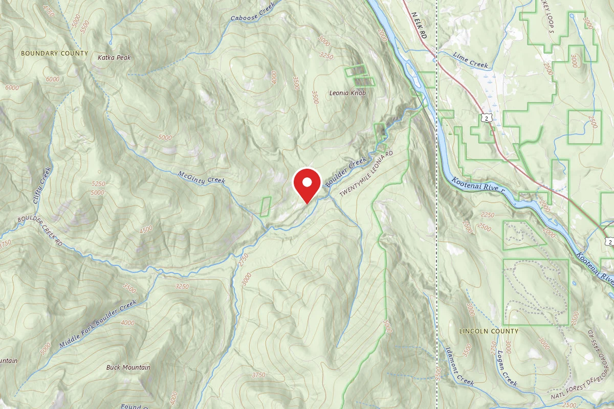 Idaho Panhandle Dispersed Campsite BOULDER CREEK 09