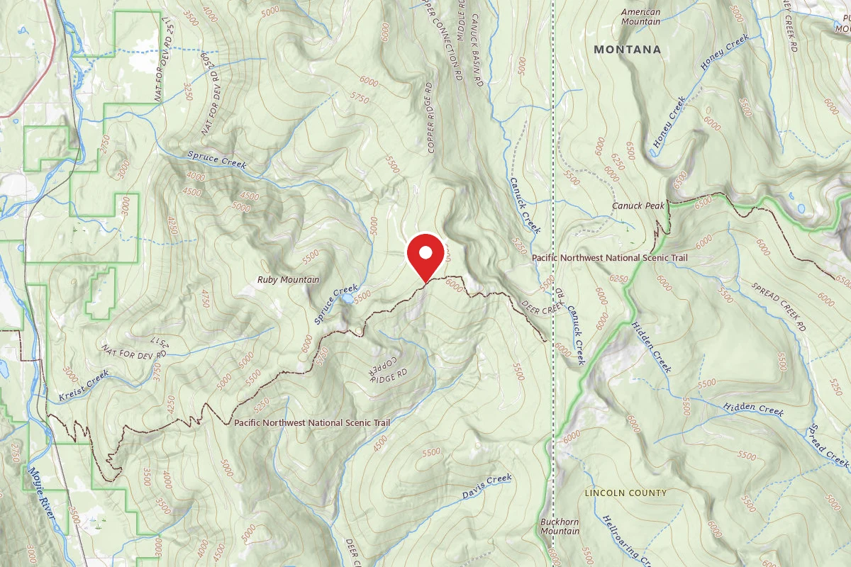 Idaho Panhandle Dispersed Campsite RUBY RIDGE TRAILHEAD 01