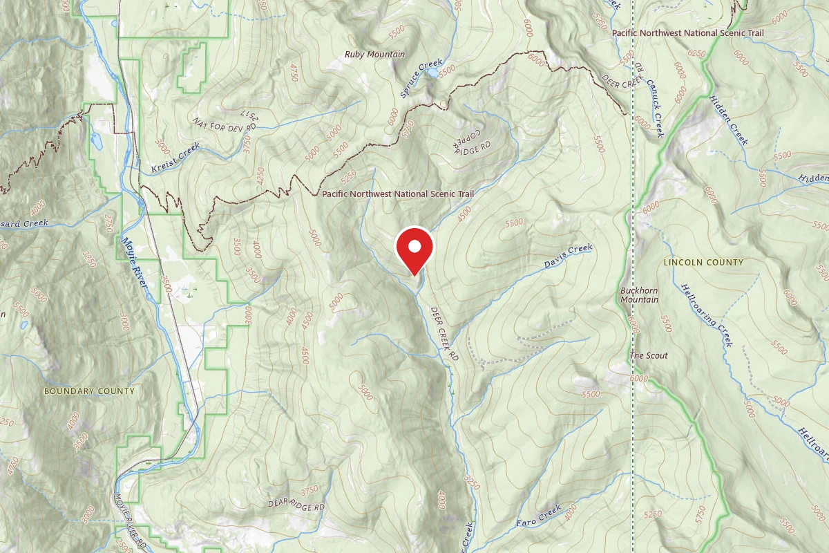 Idaho Panhandle Dispersed Campsite DEER CREEK ROAD 01
