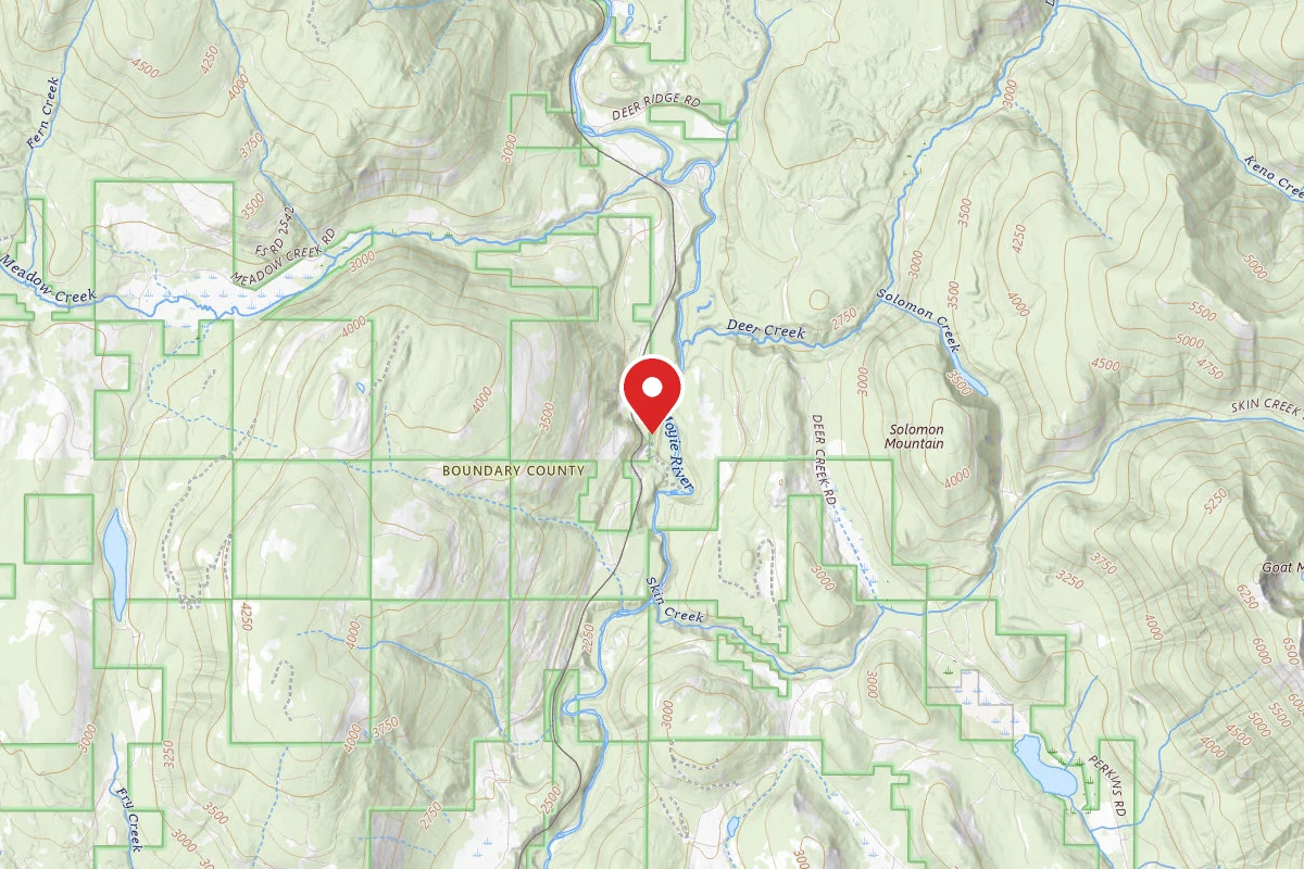 Idaho Panhandle Dispersed Campsite MOYIE RIVER ROAD 01