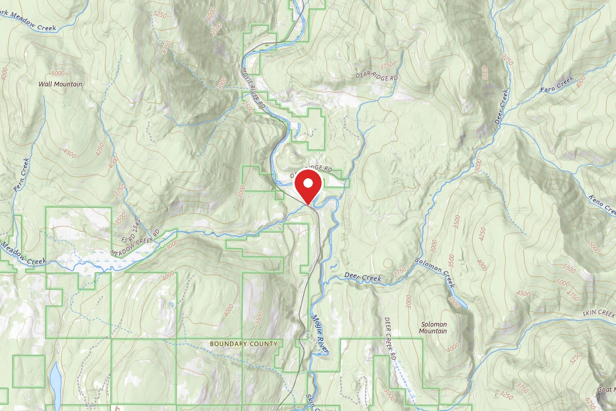Idaho Panhandle Dispersed Campsite MOYIE RIVER ROAD 02