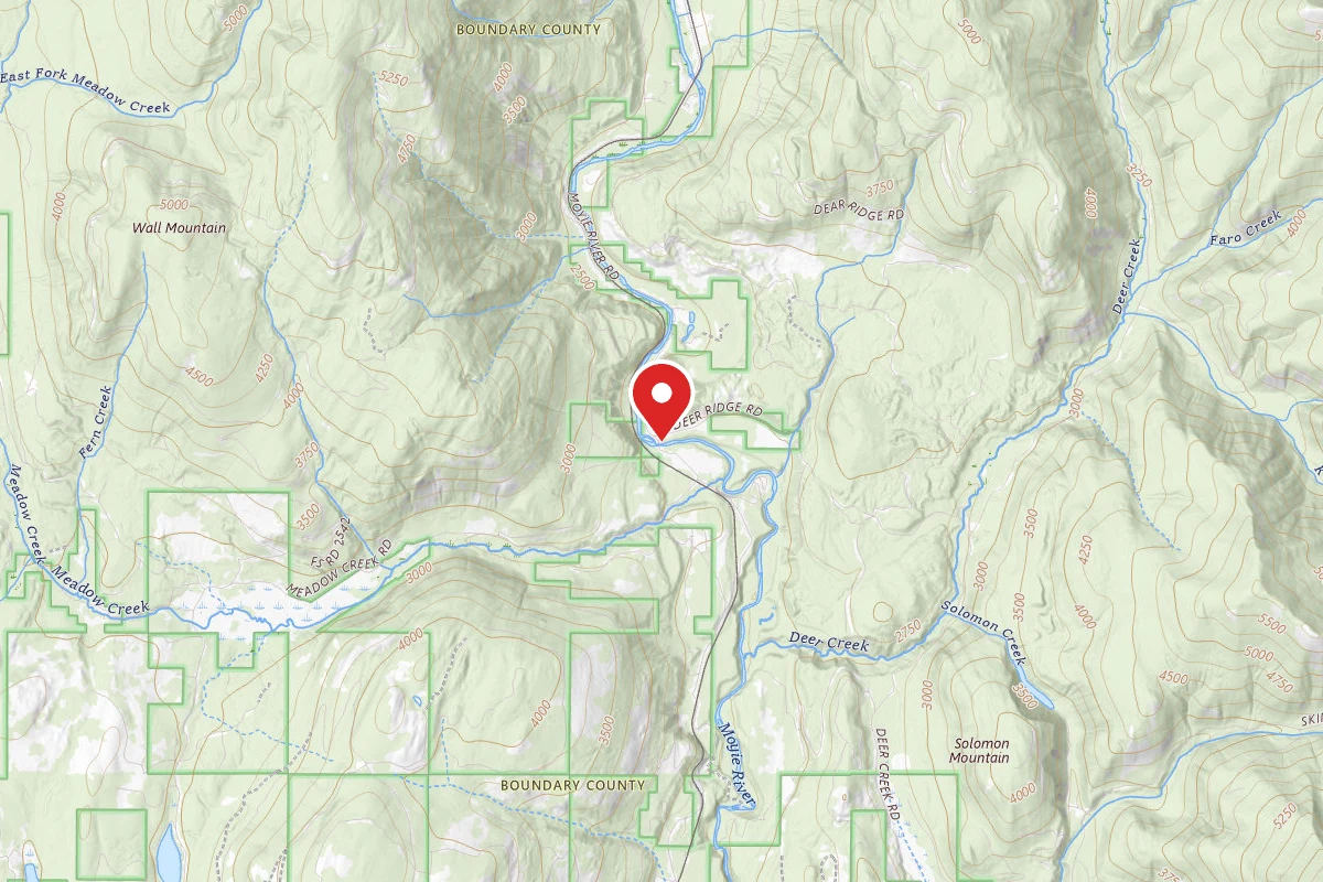 Idaho Panhandle Dispersed Campsite MEADOW CREEK ROAD 01