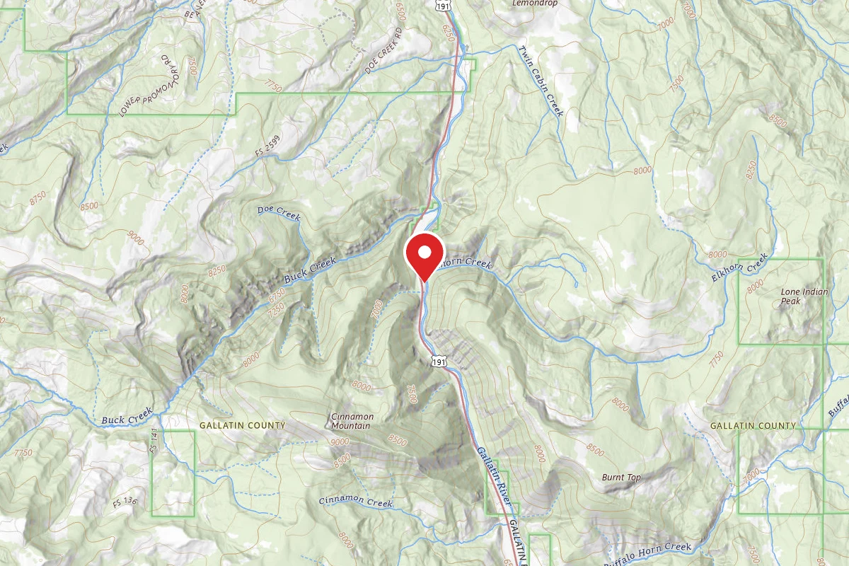 Custer Gallatin Dispersed Campsite HWY191-97A MM40.2