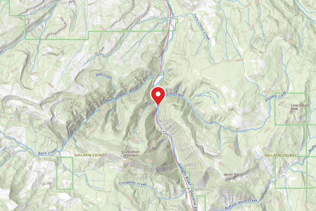 Custer Gallatin Dispersed Campsite HWY191-97B MM40.2