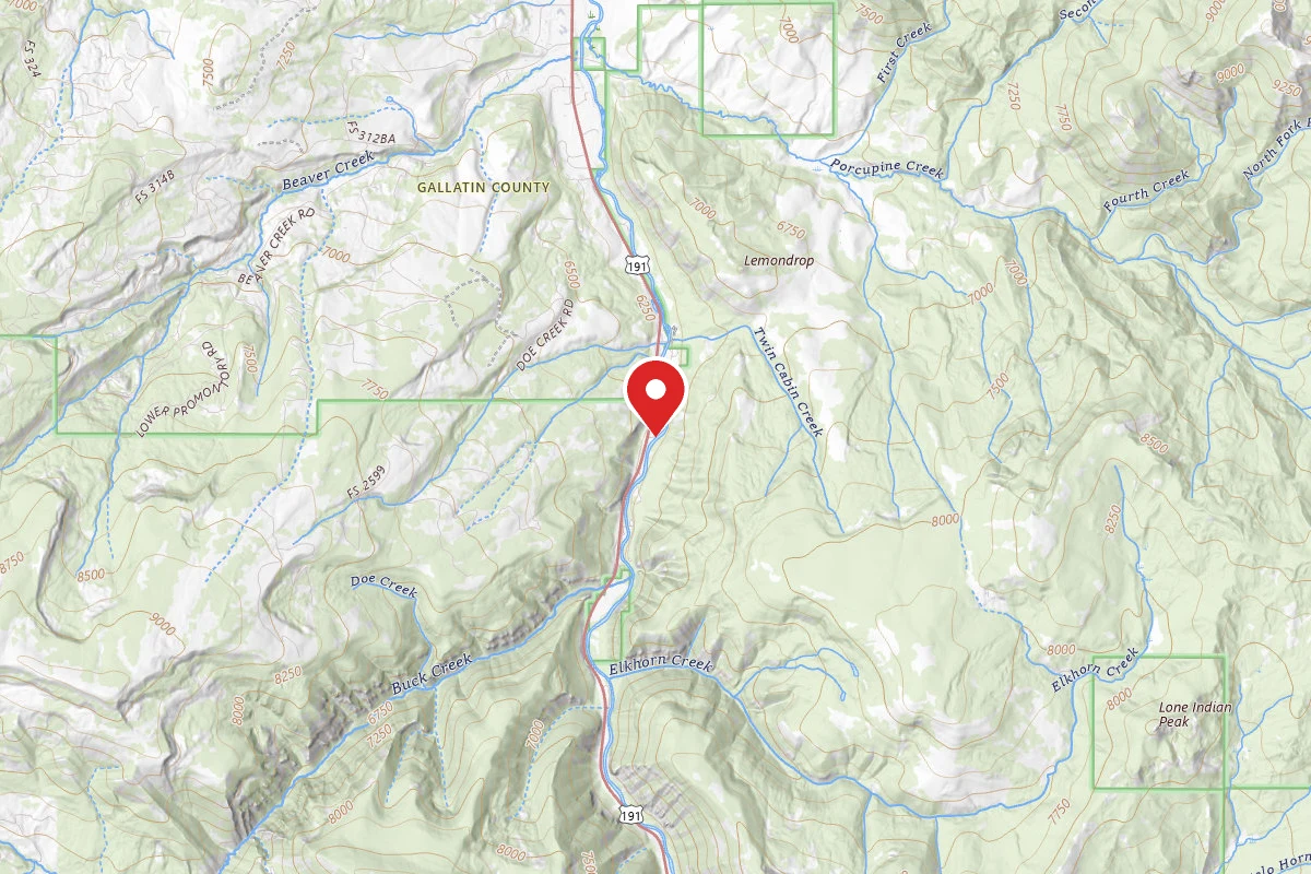 Custer Gallatin Dispersed Campsite HWY191-101A MM42.1