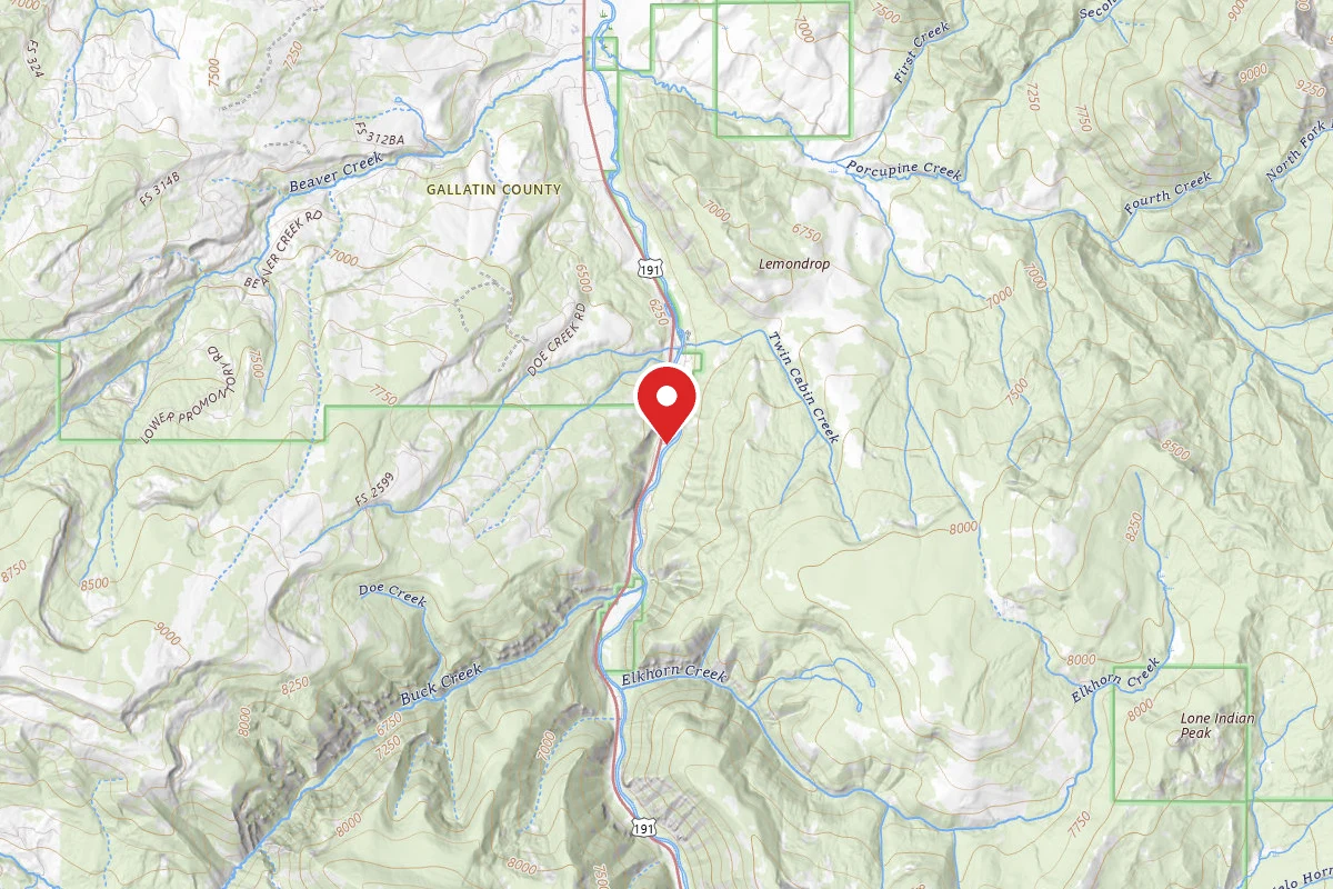 Custer Gallatin Dispersed Campsite HWY191-101B MM42.1