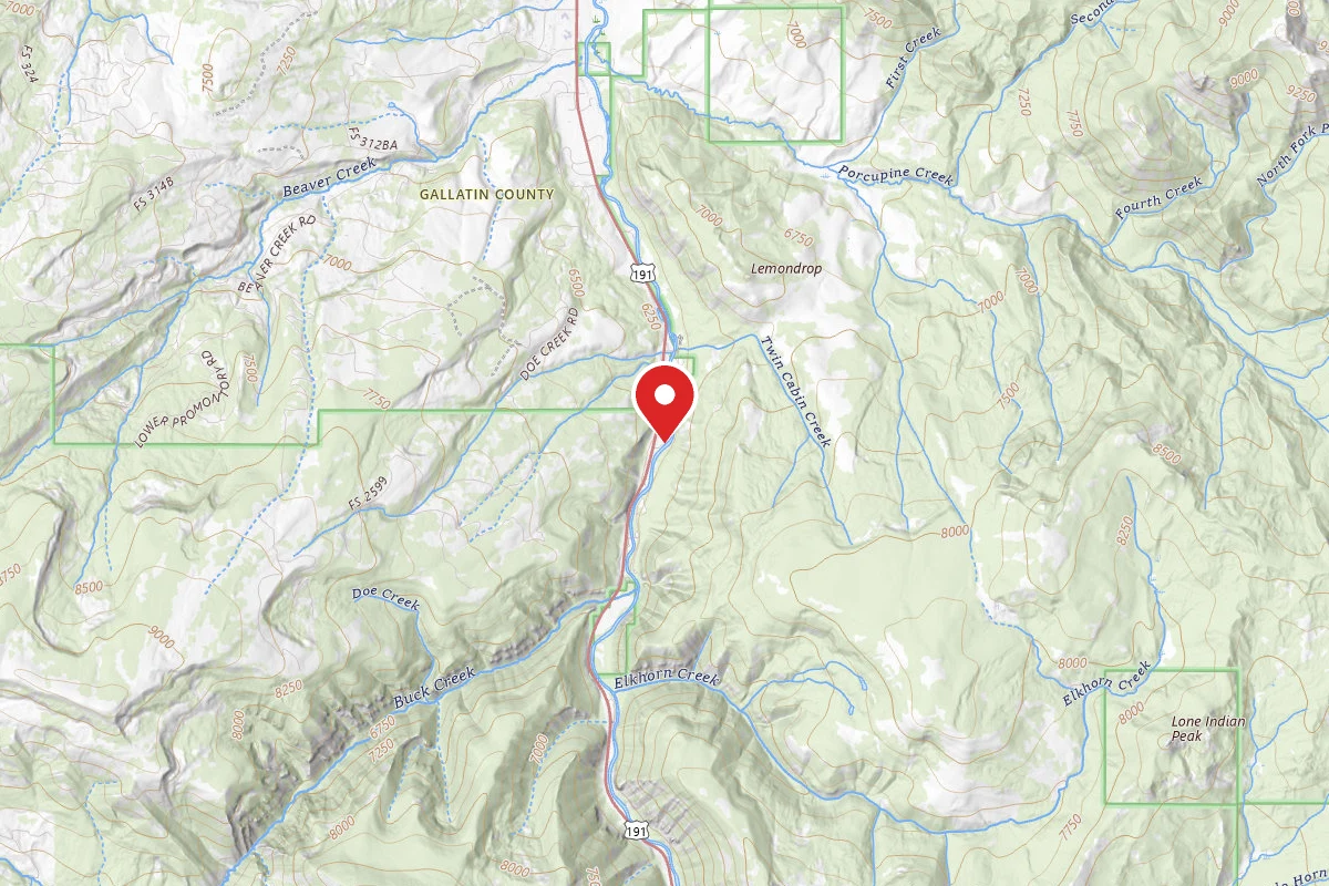 Custer Gallatin Dispersed Campsite HWY191-101C MM42.1