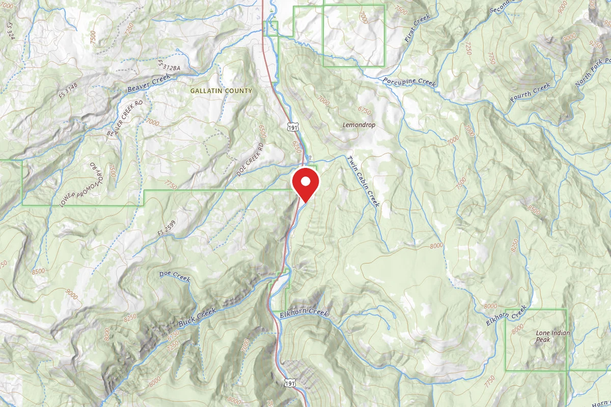 Custer Gallatin Dispersed Campsite HWY191-101D MM42.1