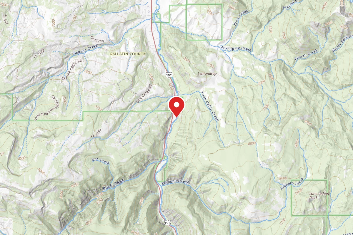 Custer Gallatin Dispersed Campsite HWY191-101E MM42.1