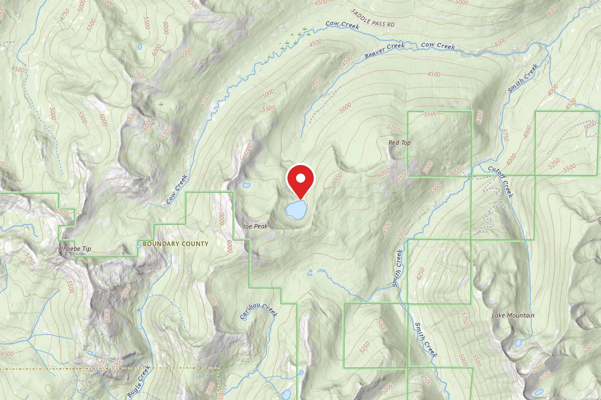 Idaho Panhandle Dispersed Campsite HIDDEN LAKE (ON FS TRAIL 102)