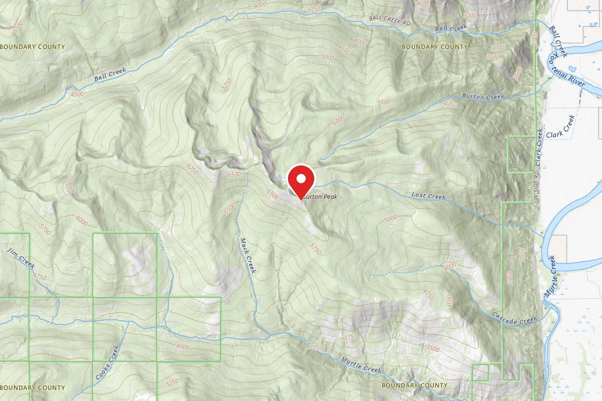 Idaho Panhandle Dispersed Campsite FS TRAIL 9 (BURTON PEAK ACCESS)