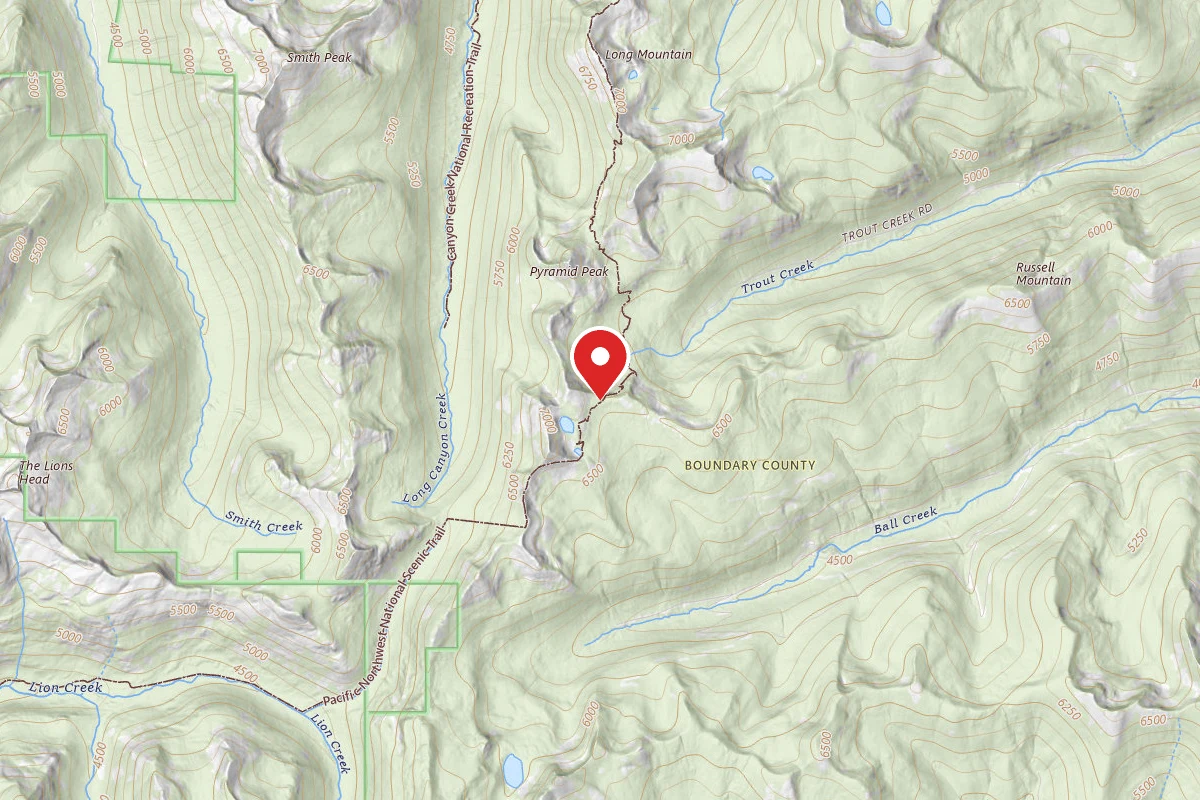 Idaho Panhandle Dispersed Campsite FS TRAIL 43 (PYRAMID/BALL LAKES ACCESS)