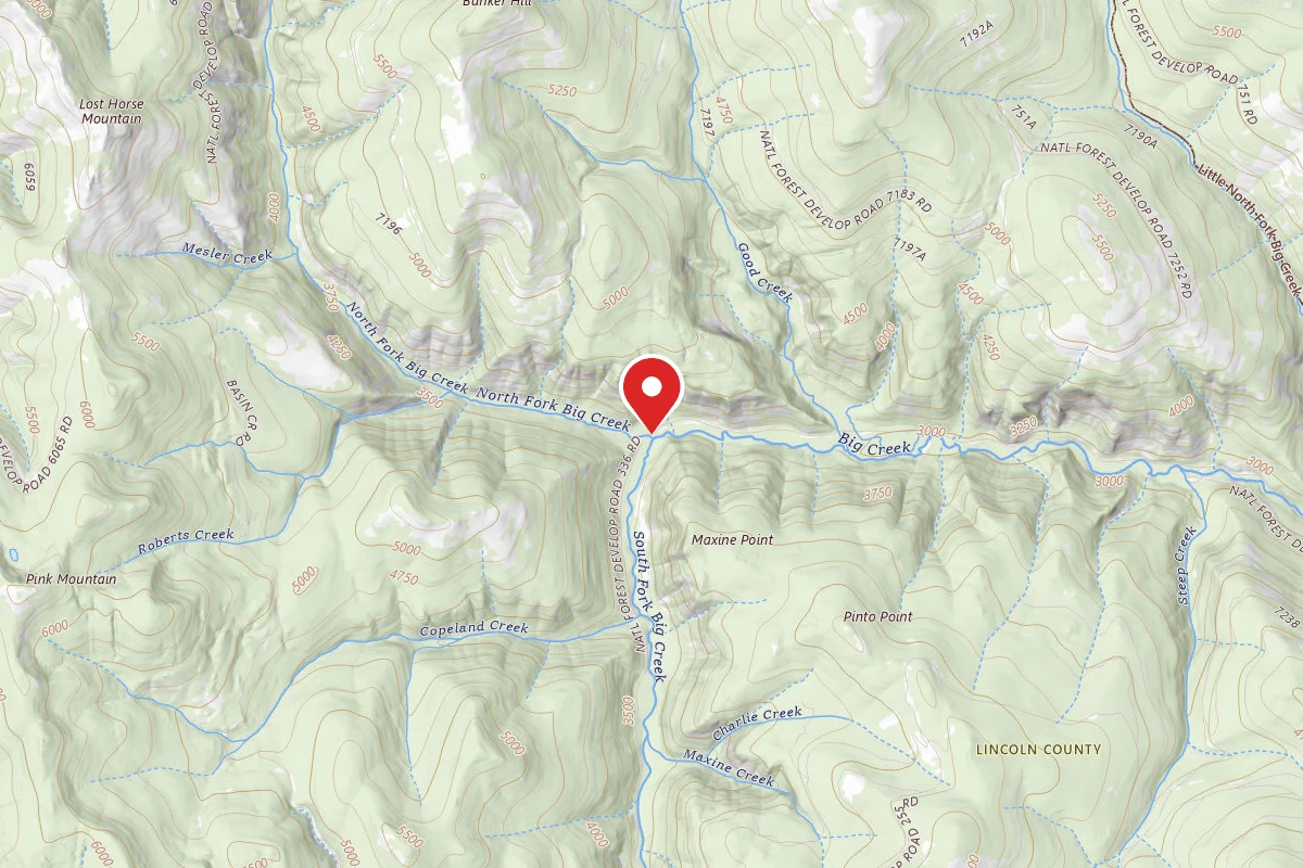 Kootenai Dispersed Campsite BIG CREEK MM7