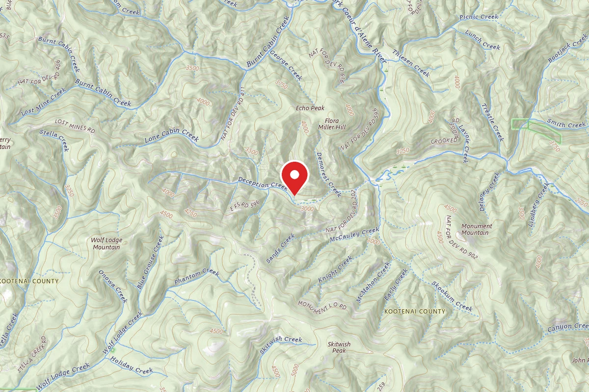 Idaho Panhandle Dispersed Campsite ROAD 612 SITE 2A