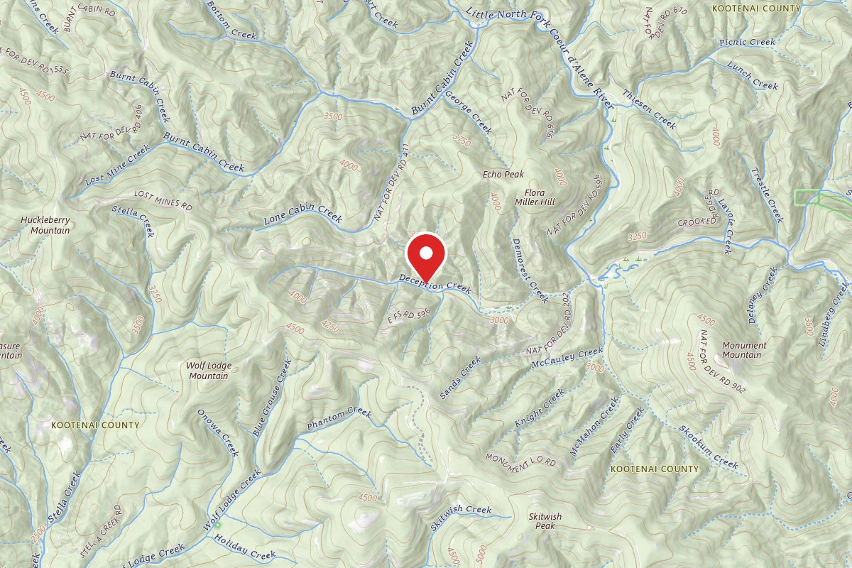 Idaho Panhandle Dispersed Campsite ROAD 612 SITE 4