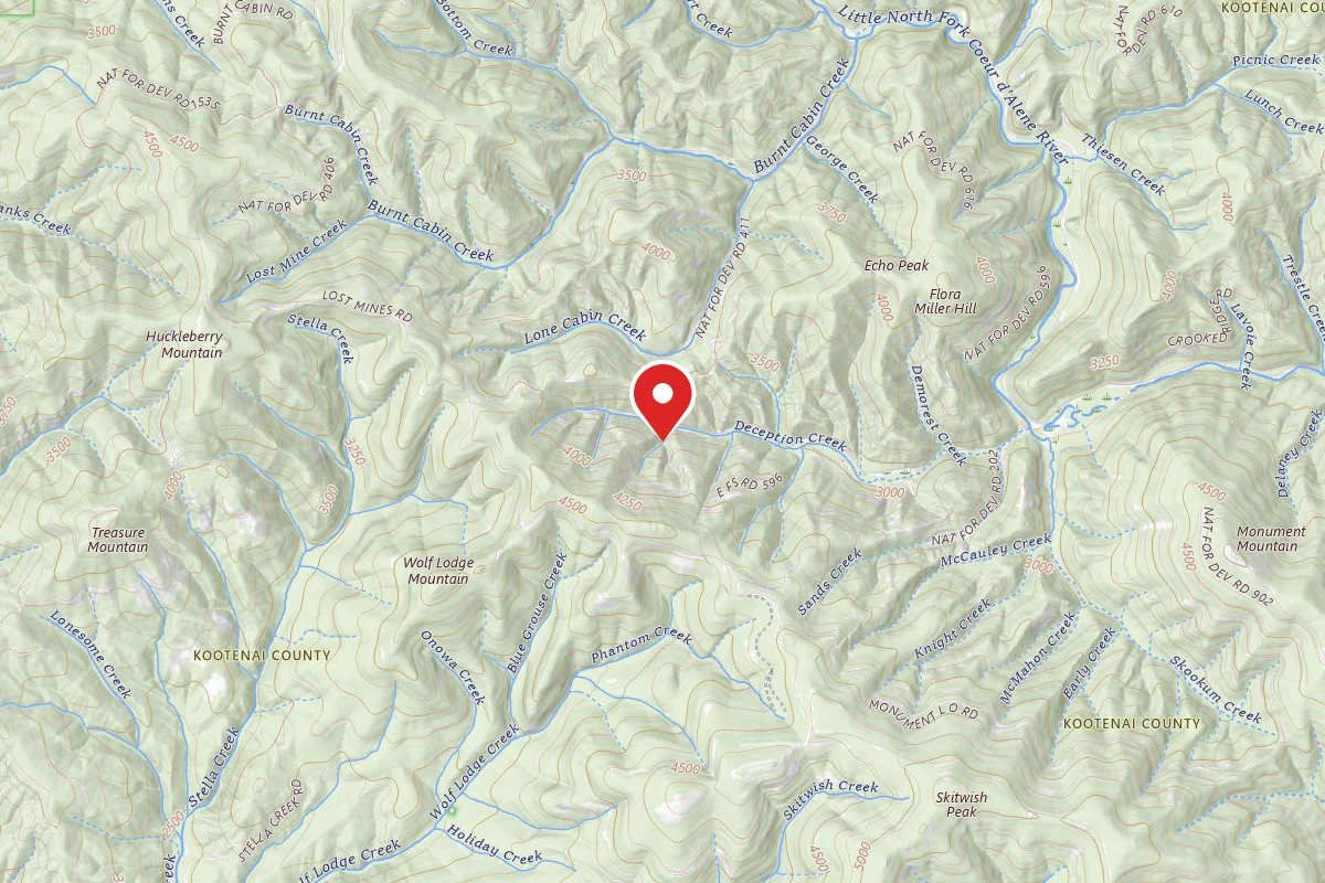 Idaho Panhandle Dispersed Campsite ROAD 596 SITE 1