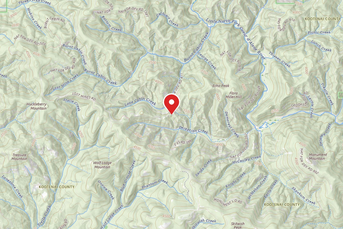 Idaho Panhandle Dispersed Campsite ROAD 612 SITE 5