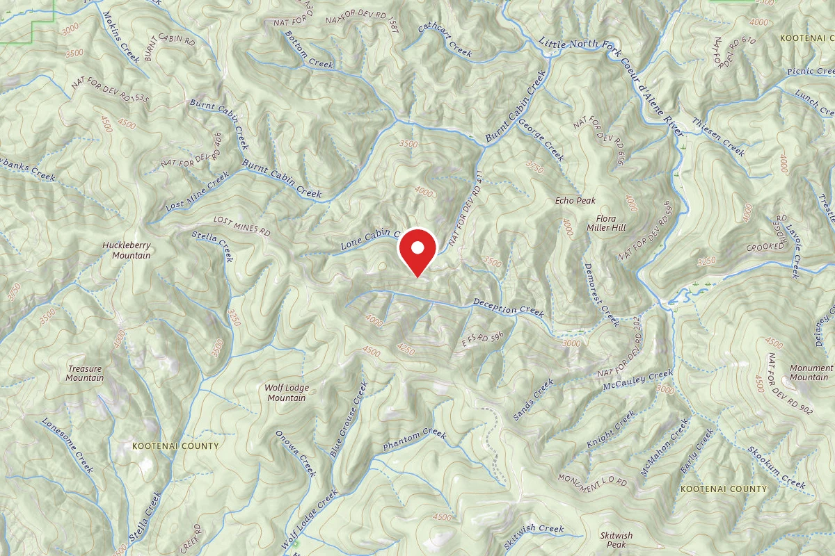 Idaho Panhandle Dispersed Campsite ROAD 612 SITE 6