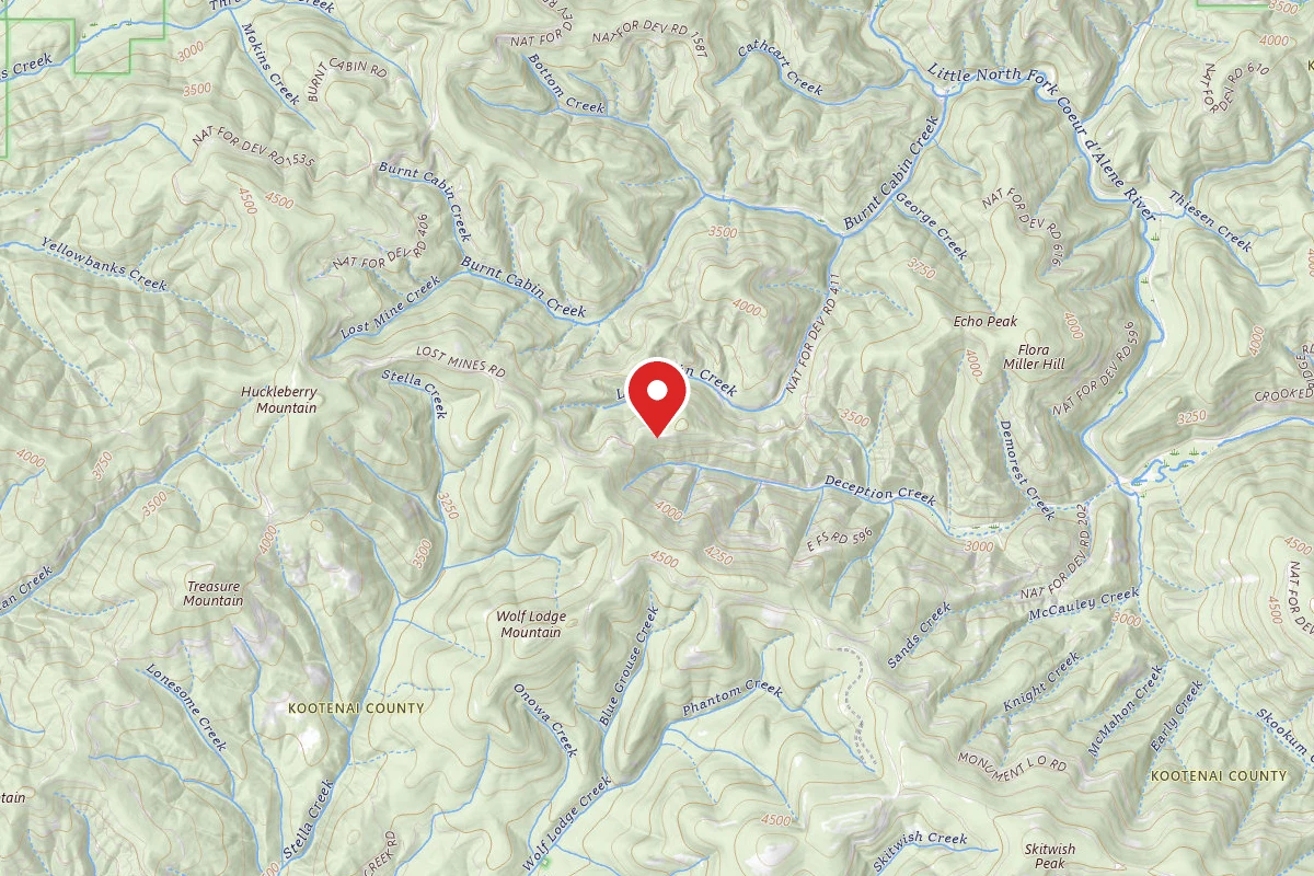 Idaho Panhandle Dispersed Campsite ROAD 596 SITE 2