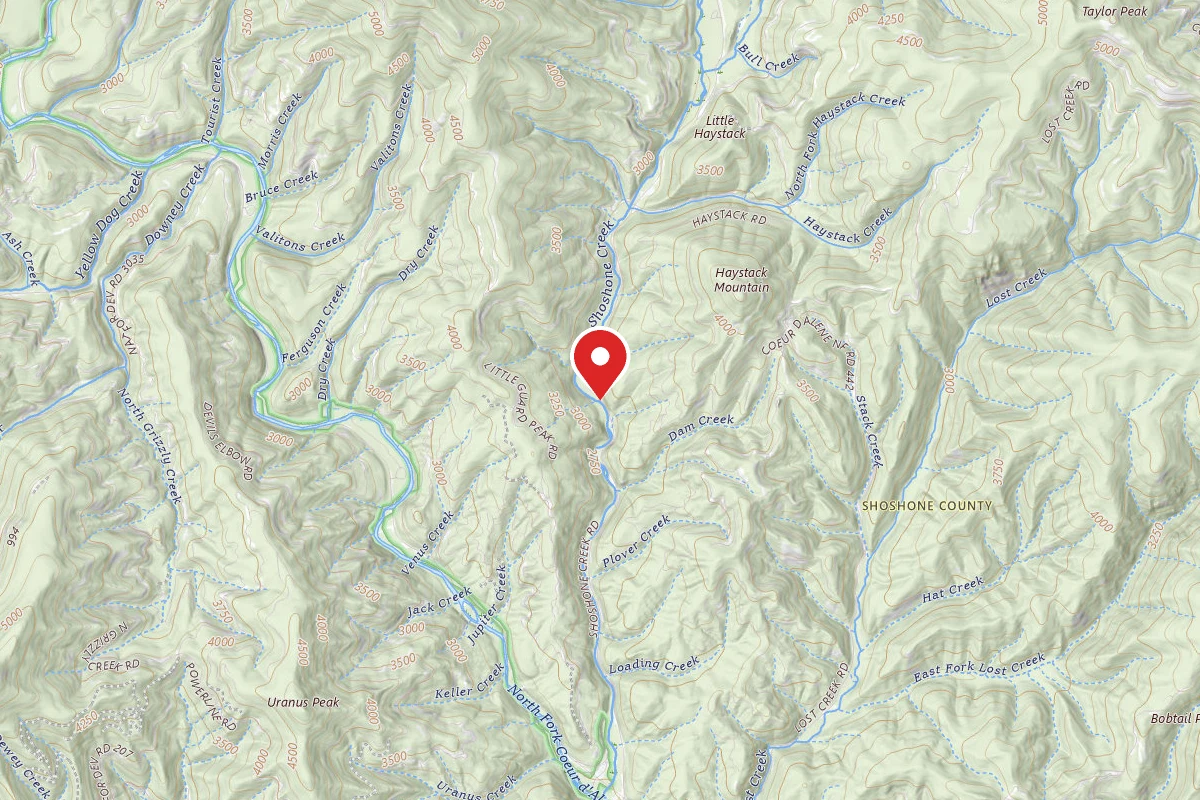 Idaho Panhandle Dispersed Campsite ROAD 412 SITE 2